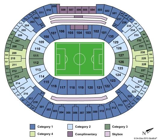 ನಕ್ಷೆ ಕ್ರೀಡಾಂಗಣ Maracanã sièges