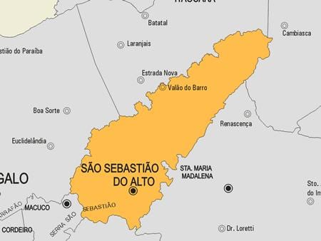 ಮ್ಯಾಪ್ ಆಫ್ ಸಾವೊ sebastião ಮೂಲಕ ಮಾಡಲು ಆಲ್ಟೊ ಪುರಸಭೆ