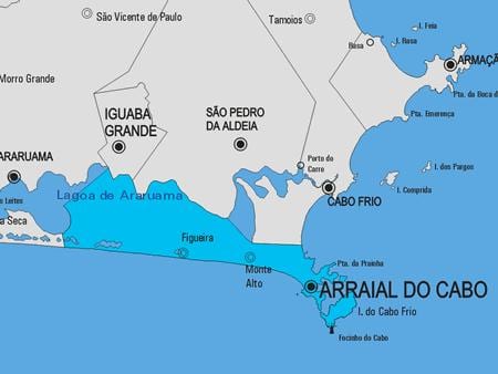 ನಕ್ಷೆ Arraial ಕಾಬೊ ಮಾಡಲು ಪುರಸಭೆ