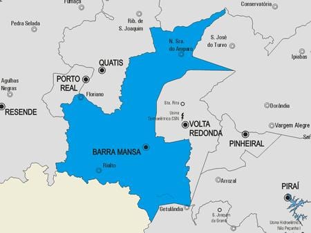 ನಕ್ಷೆ Barra Mansa ಪುರಸಭೆ