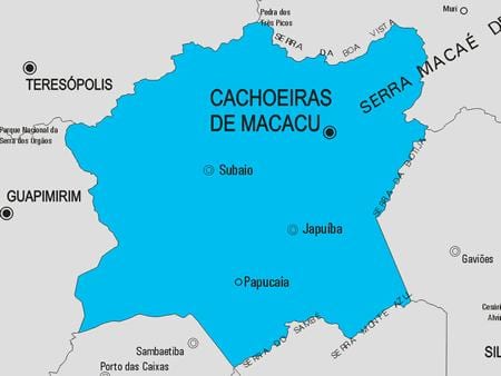 ನಕ್ಷೆ Cachoeiras ಡಿ Macacu ಪುರಸಭೆ
