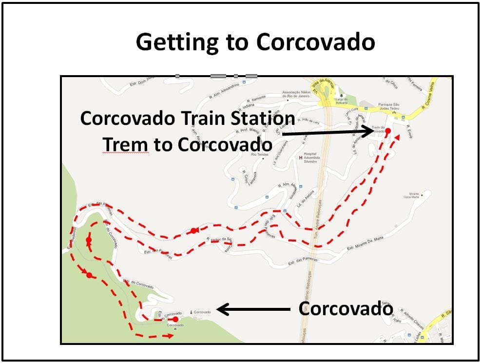 ನಕ್ಷೆ Corcovado ರೈಲು
