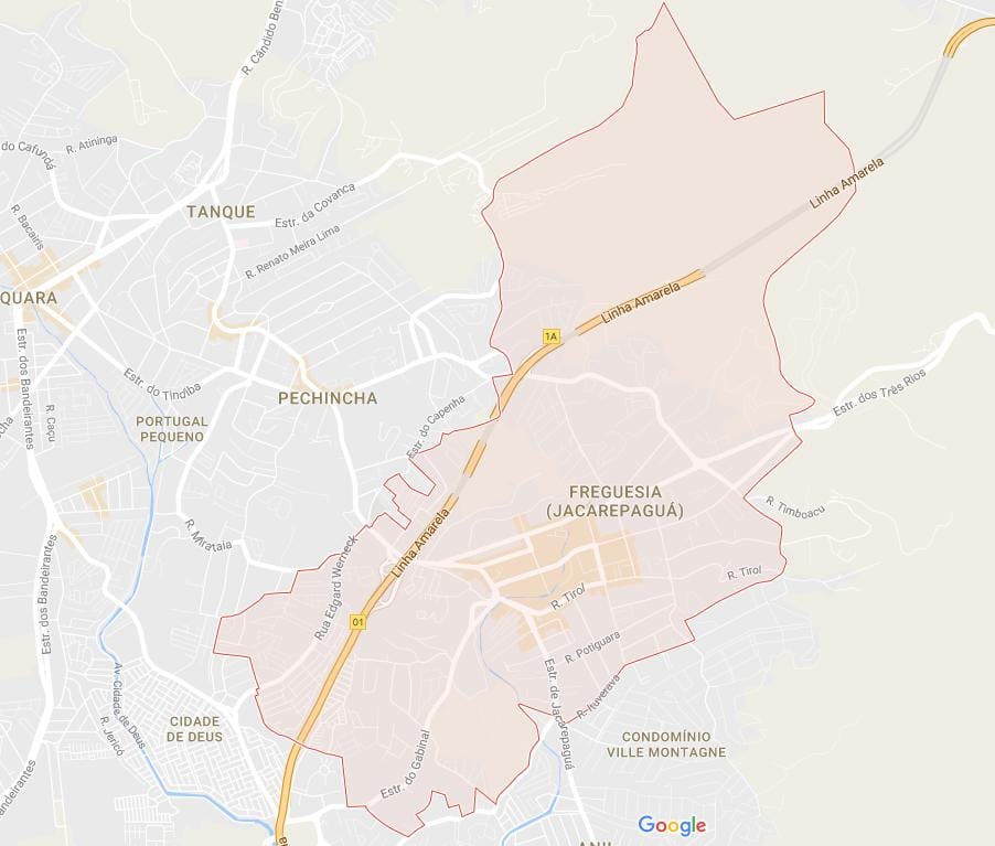 ನಕ್ಷೆ Freguesia ಡಿ Jacarepaguá