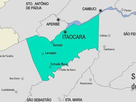 ನಕ್ಷೆ Itaocara ಪುರಸಭೆ