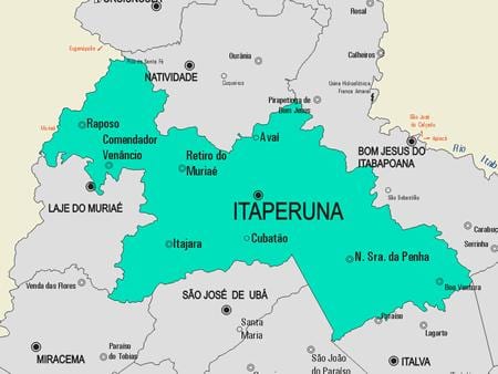 ನಕ್ಷೆ Itaperuna ಪುರಸಭೆ