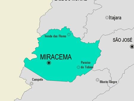 ನಕ್ಷೆ Miracema ಪುರಸಭೆ