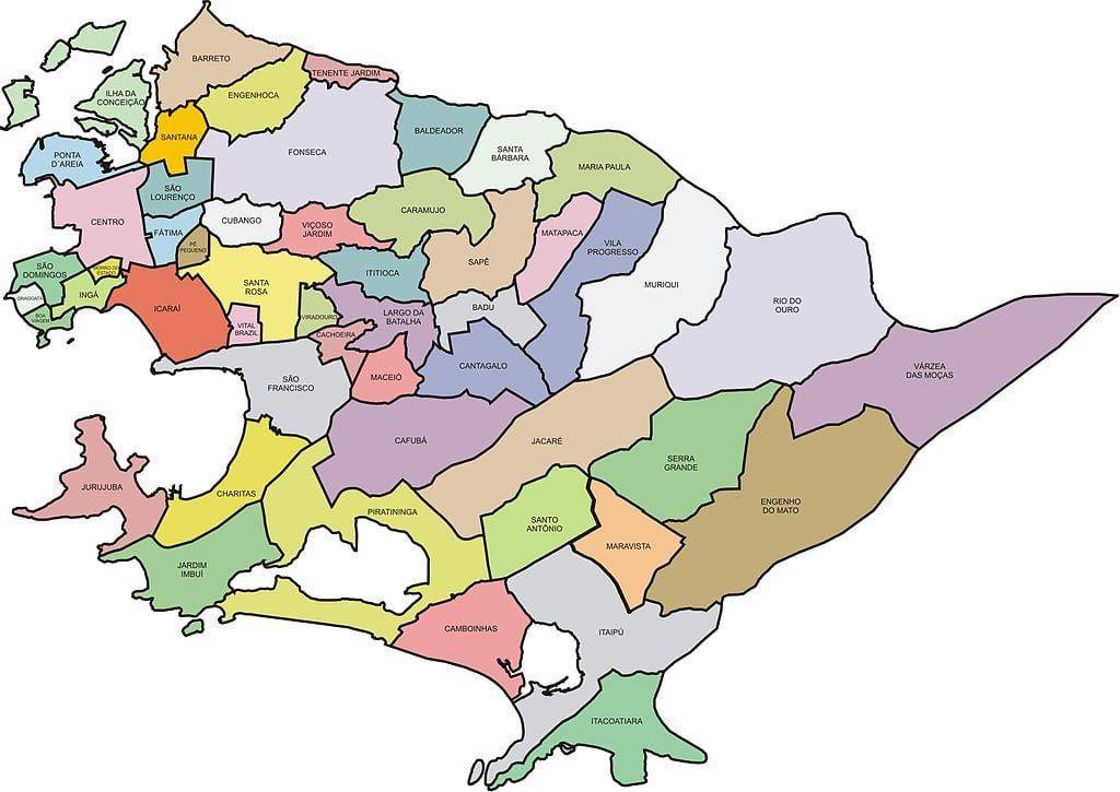 ನಕ್ಷೆ Quartiers Niterói