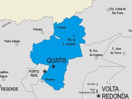 ನಕ್ಷೆ Quatis ಪುರಸಭೆ