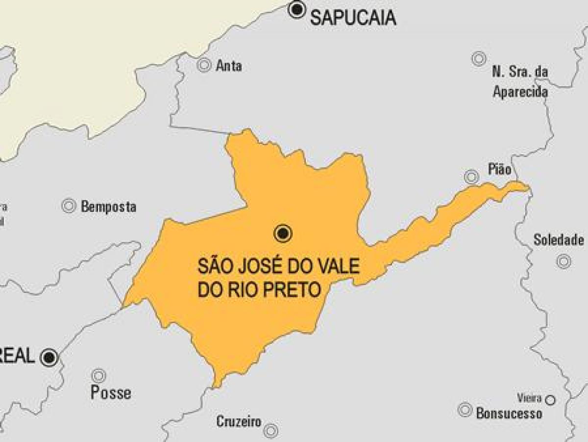 ಮ್ಯಾಪ್ ಆಫ್ ಸಾವೊ José do Vale do ರಿಯೊ Preto ಪುರಸಭೆ