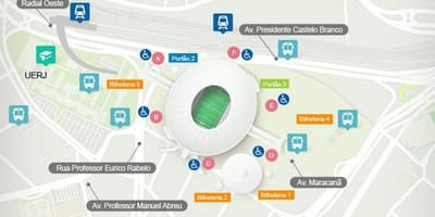 ನಕ್ಷೆ ಕ್ರೀಡಾಂಗಣ Maracanã accès